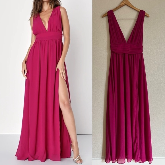 Heavenly Hues Magenta Maxi Dress Gown NWOT - Picture 1 of 8